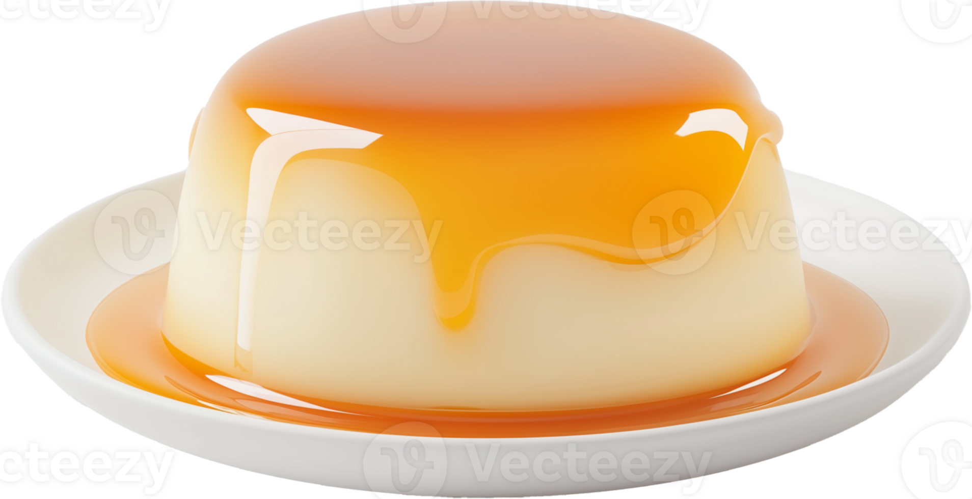 Creamy dessert topped with caramel sauce png