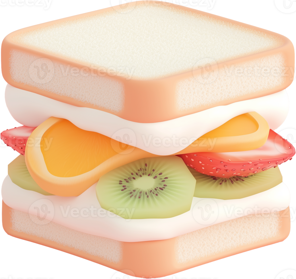 A sandwich with fruit on it png