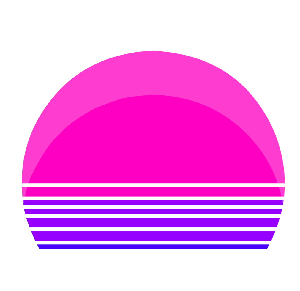 Abstract retro sunset with stripe png