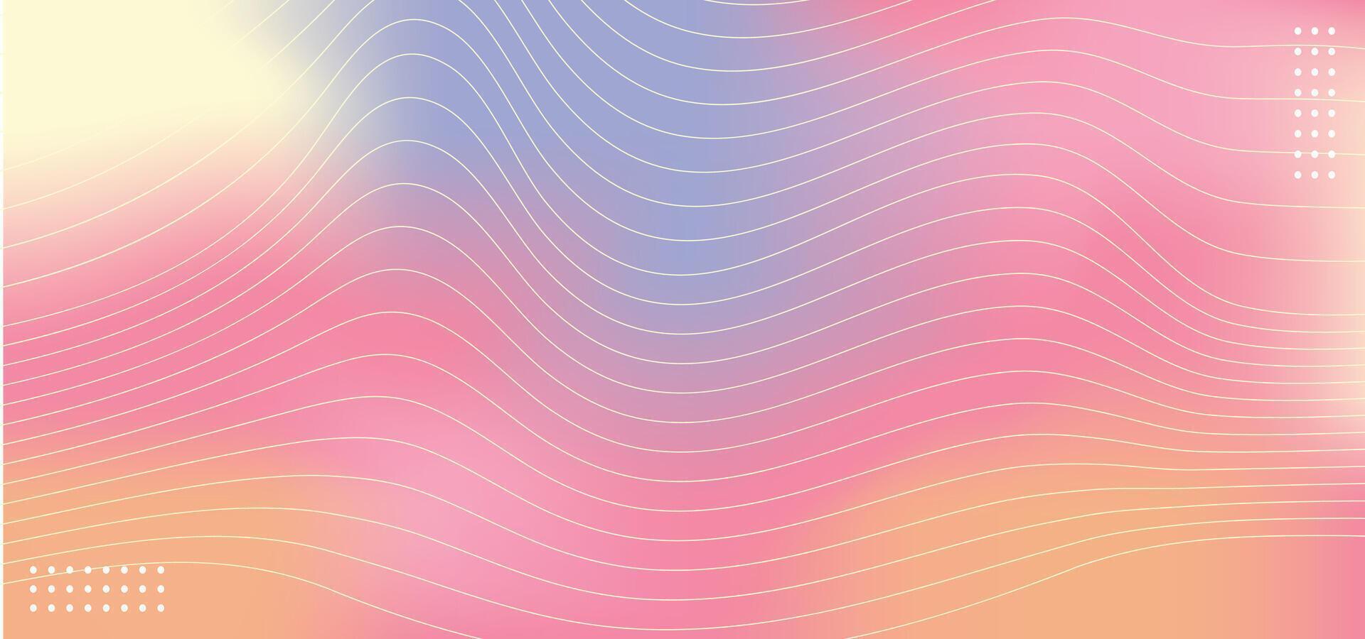 Light Multicolor blue,pink and orange color with curved lines. Abstract illustration background with wavy lines and gradient. vector