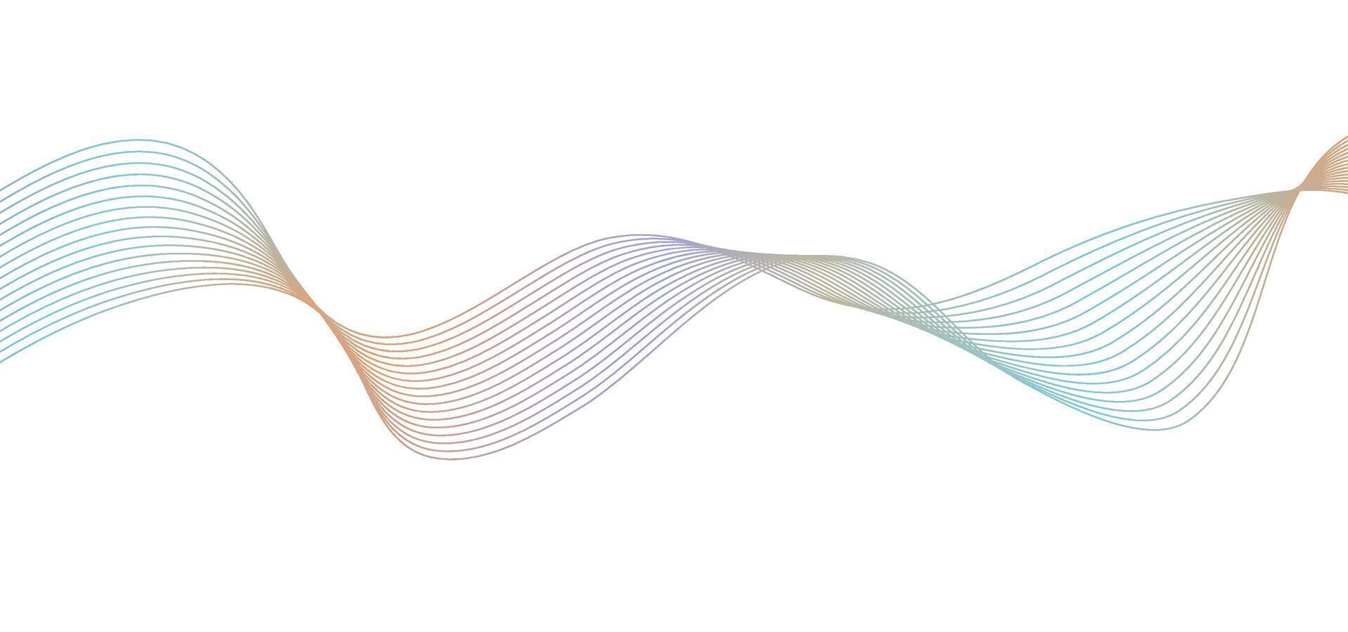 Undulate gradient multicolor lines with blend effect. Twisted Ribbon background, frequency soundwave curve , Technology geometric data science illustration. Isolated wave swirl on white background. vector