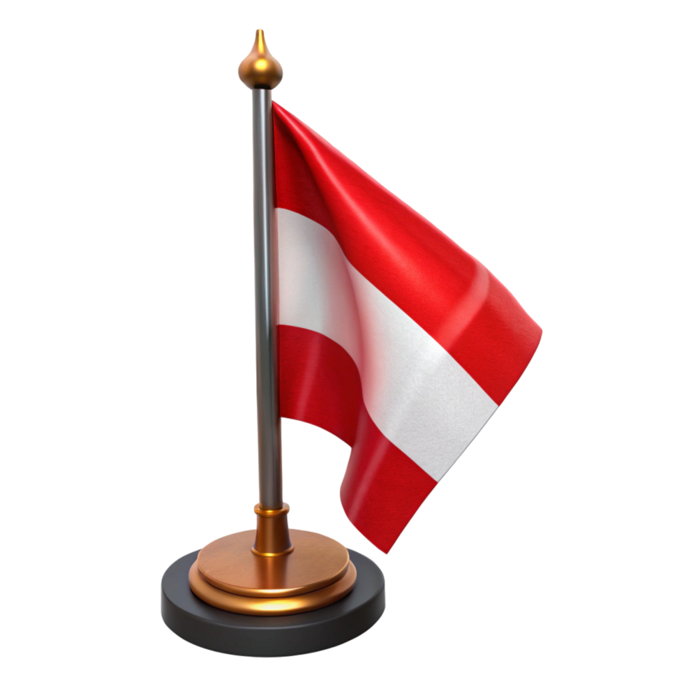 3D Render of Austrian Flag on a Stand for Patriotic Displays png