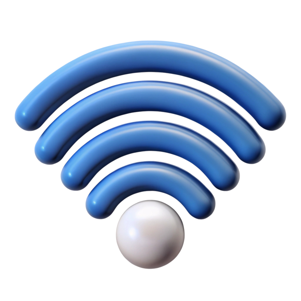 3D Wifi Signal Icon for Network and Connectivity png