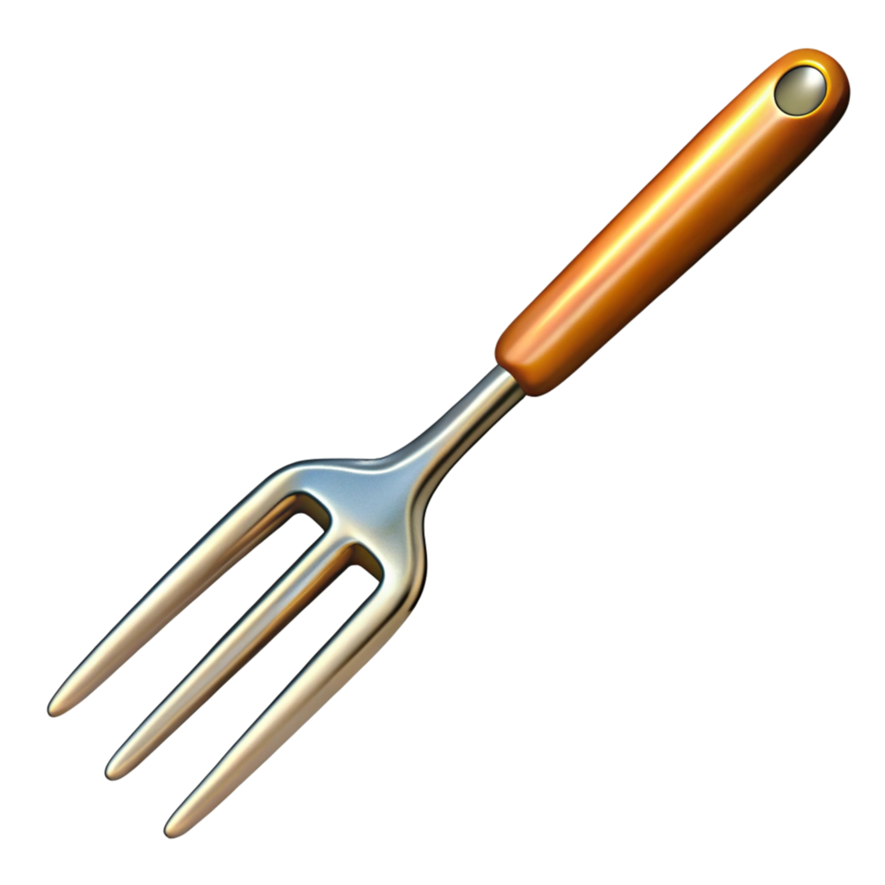 High Resolution 3D Render of a Gardening Hand Fork Tool for Website and App Design, UI, UX, and Gardening Blogs png