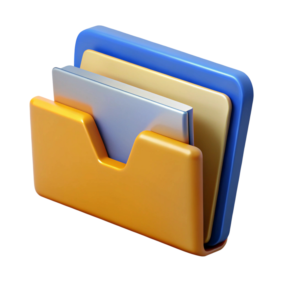 3d hacer de un apilar de documentos en un carpeta Perfecto para software, sitio web, y aplicación interfaces png