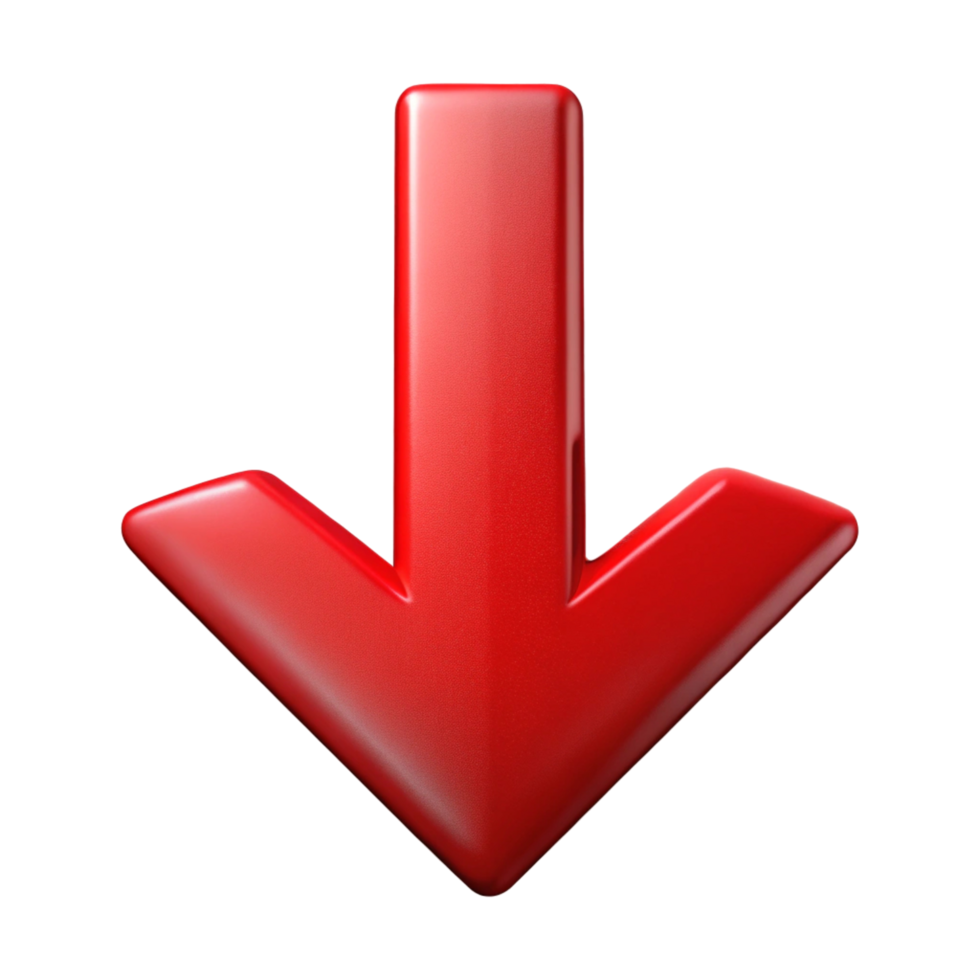 3D Red Arrow Download Icon Perfect for Websites and Applications png