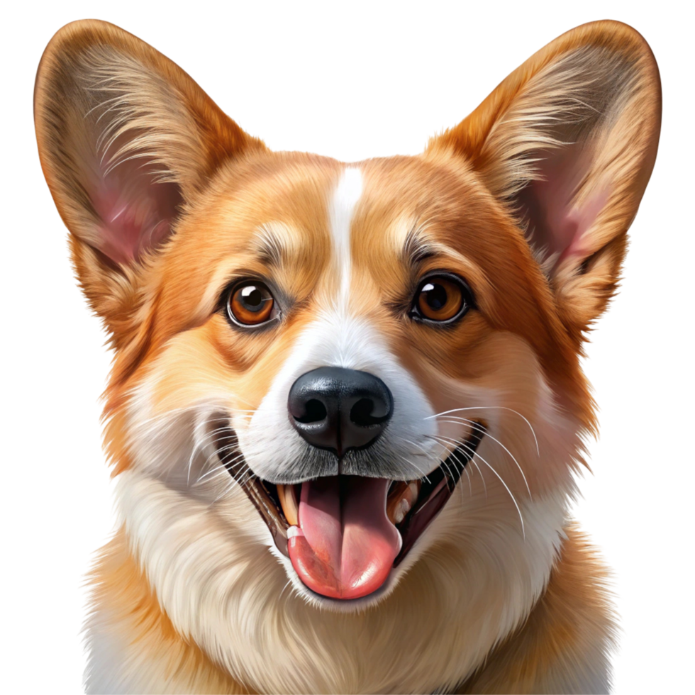 Adorable Happy Corgi Dog Portrait for Pet Lovers and Websites png