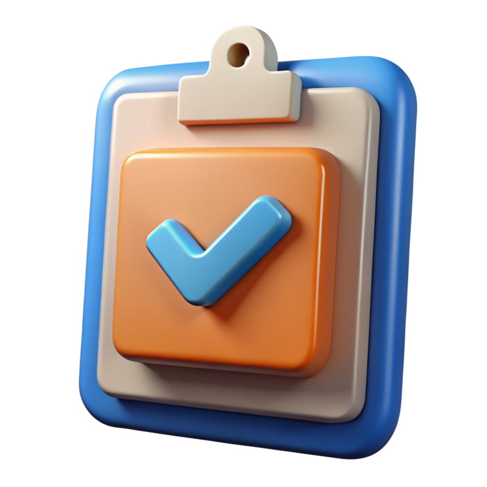3D Checklist Icon A Complete Guide to Task Management and Project Completion png