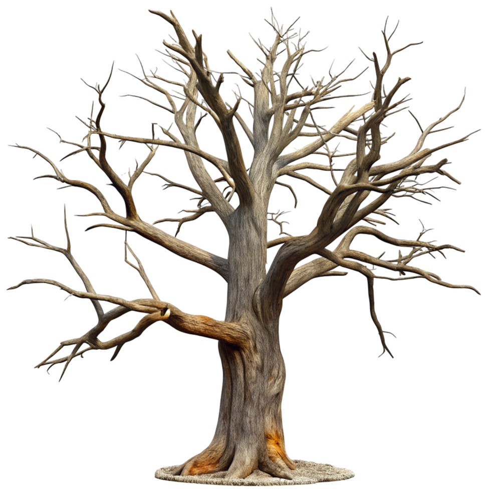 Dead Tree Illustration for Halloween, Gothic, and Fantasy Designs Spooky Bare Branches and Twisted Trunk for Creepy, Eerie, and Mysterious Projects png