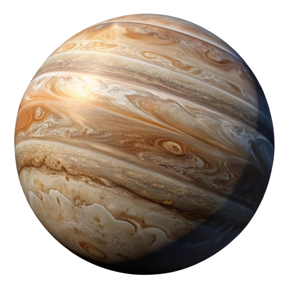 Stunning High Resolution Image of Jupiter Perfect for Science Education, Astronomy Presentations, and Space Themed Designs png