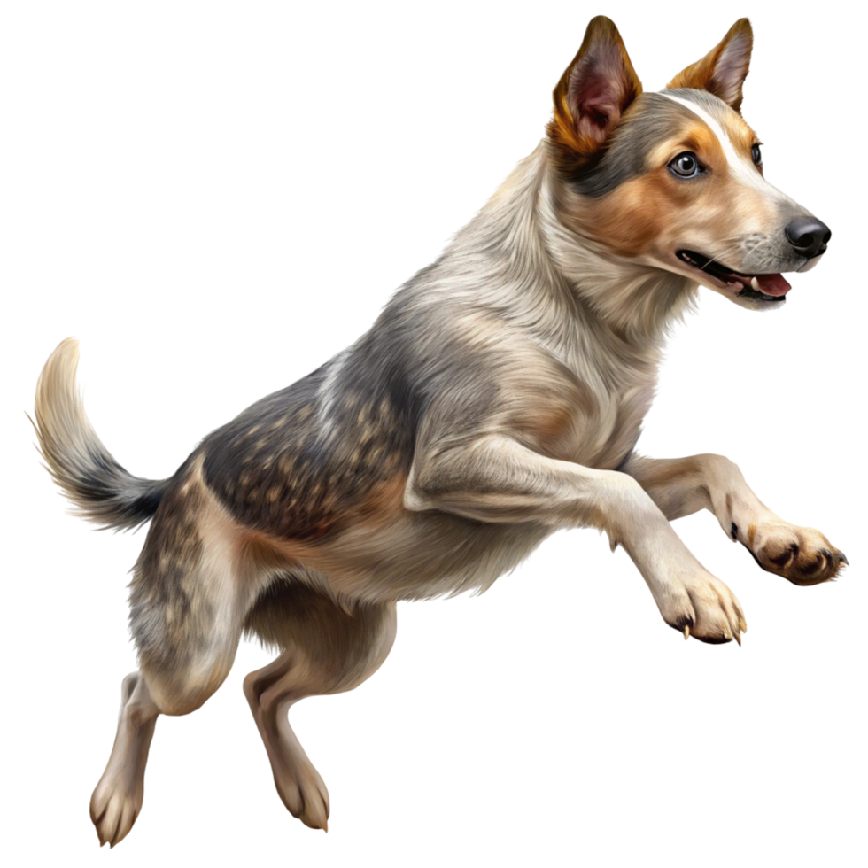 High flying Canine A Stunning Image of a Dog in Mid Leap, Perfect for Pet Websites, Animal Blogs, and More png