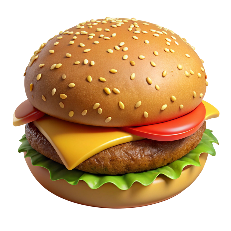 3d rendere di un' delizioso succoso hamburger per ristorante menu e cibo blog png
