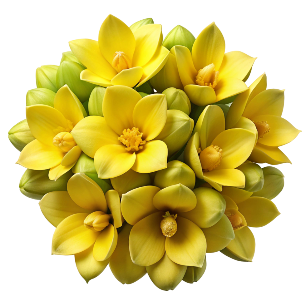 Vibrant Yellow Flowers Bouquet Perfect for Spring and Summer Designs, Floral Arrangements, and Nature Inspired Projects png