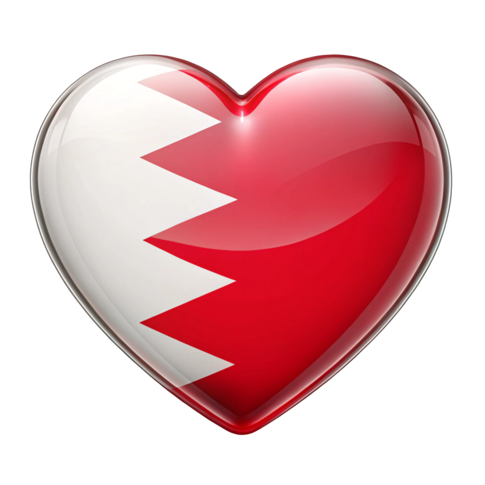 Bahrain Flag Heart Shape Perfect for Patriotic Displays and Expressions of Love for Bahrain png