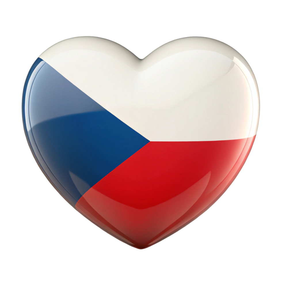 Czech Republic Heart Flag Perfect for Patriotic Displays and Celebrations png