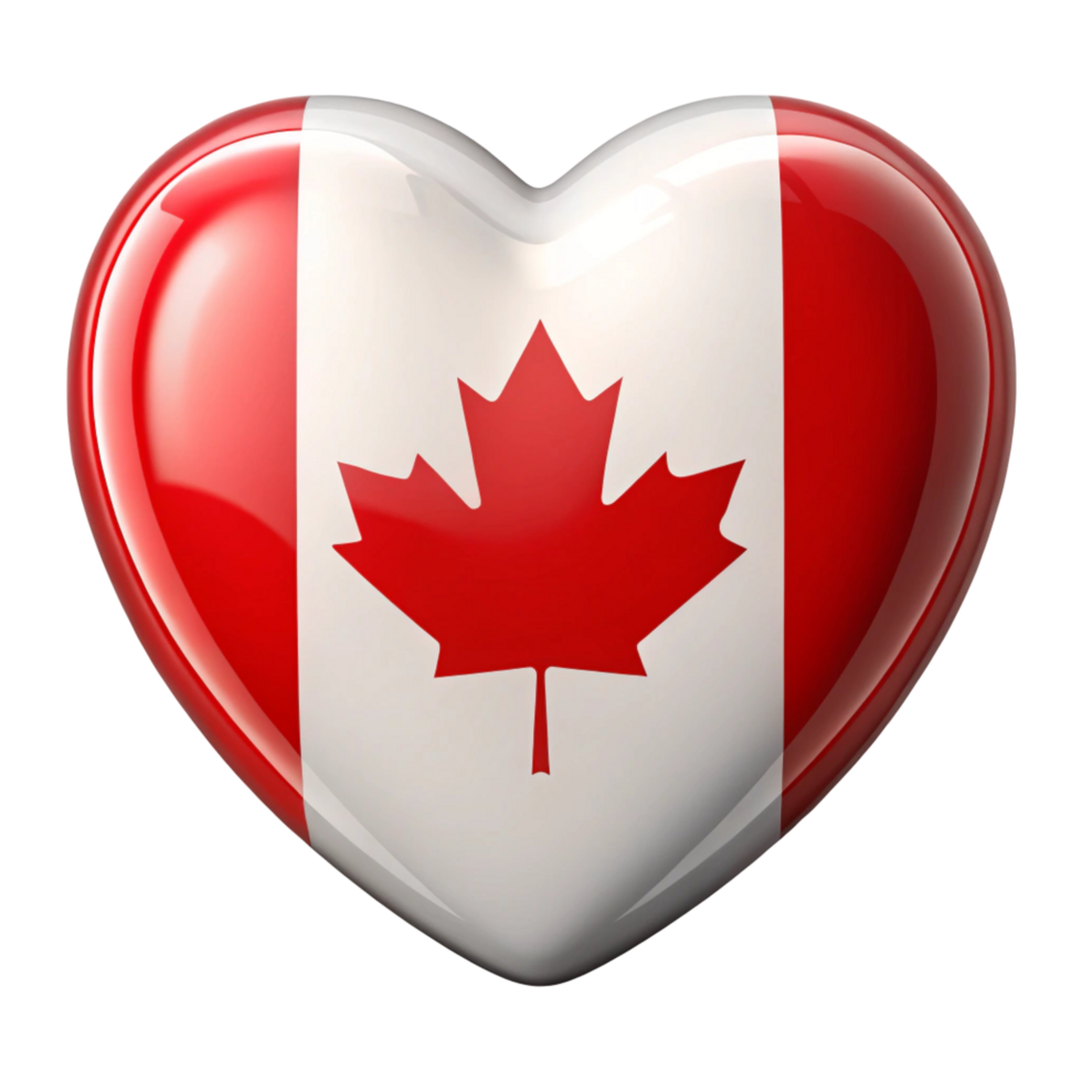 Canadian Flag Heart Shape Perfect for Patriotic Designs and Expressions of Love for Canada png