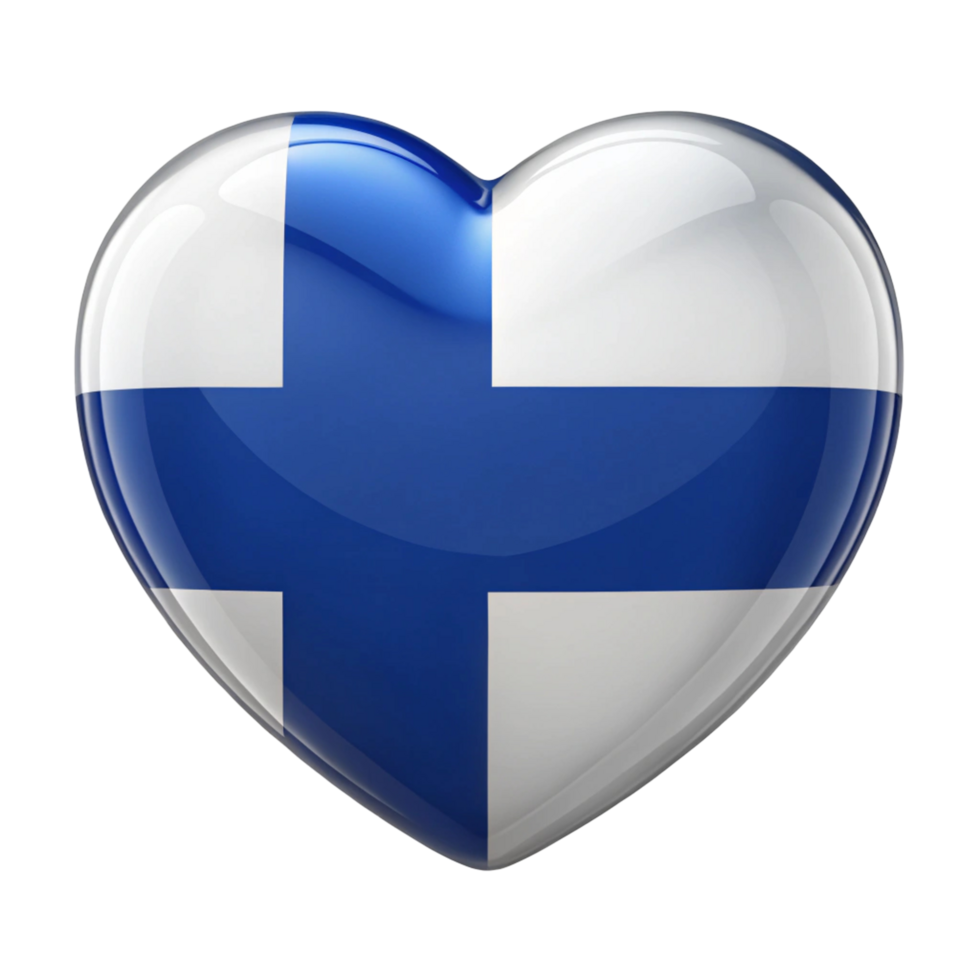 Finland Heart Flag Perfect for Patriotic Displays and Celebrations png