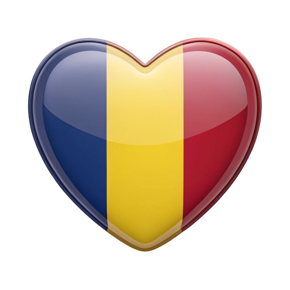 Romania Heart Flag Perfect for Patriotic Displays and Celebrations png