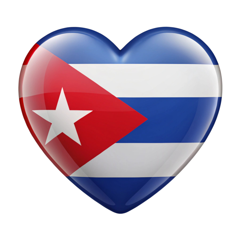 Heart Shaped Cuban Flag Perfect for Patriotic Displays and Showcasing National Pride png