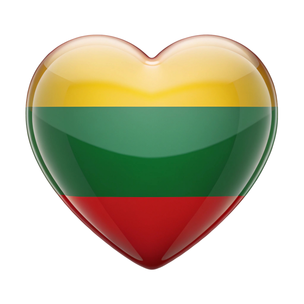Lithuania Heart Flag Perfect for National Day Celebrations and Showcasing Lithuanian Pride png