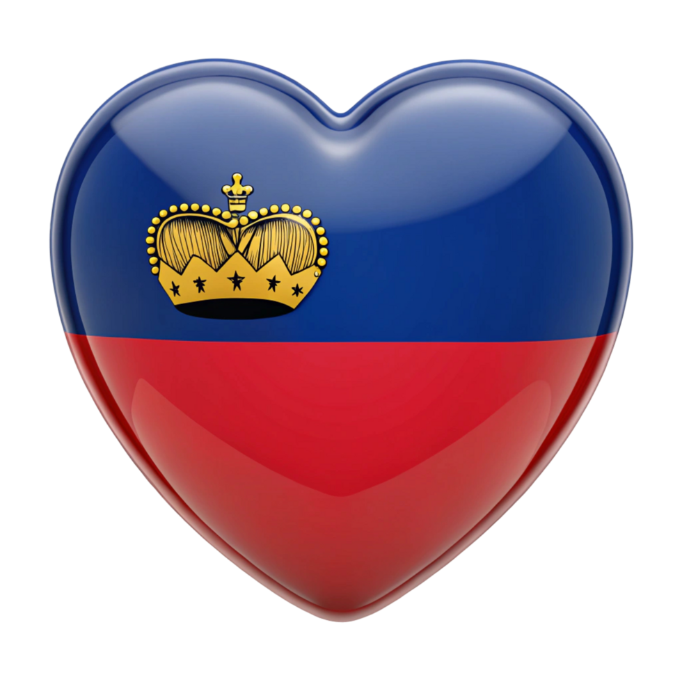 Liechtenstein Flag Heart Shape Perfect for Patriotic Displays and Celebrations png
