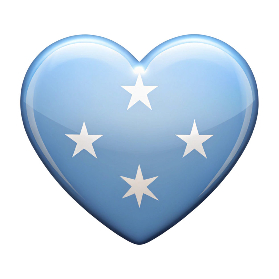 Heart Shaped Micronesian Flag Perfect for Patriotic Displays and Expressions of Love png