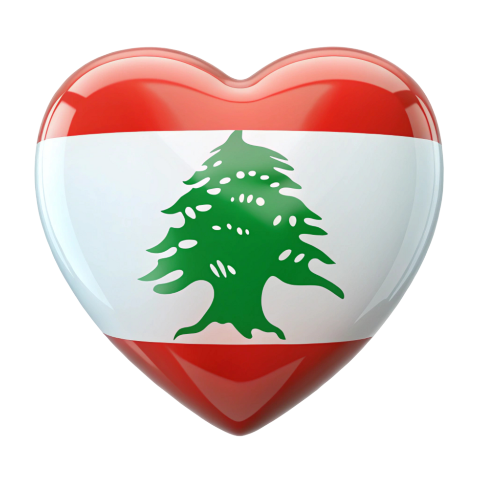 Lebanon Flag Heart Shape Perfect for Patriotic Projects and National Day Celebrations png