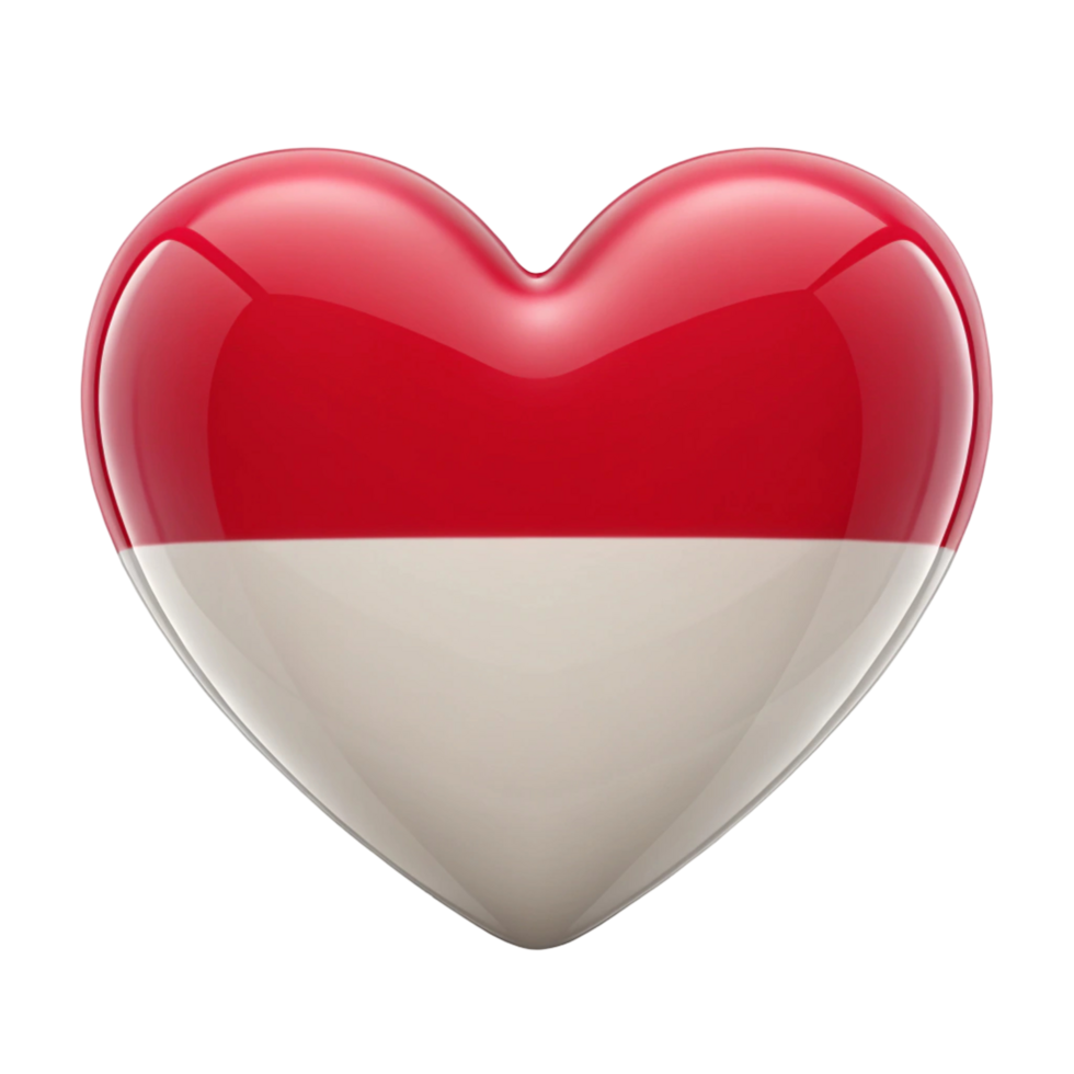 A Heart Shaped Indonesian Flag Perfect for Independence Day Celebrations and Patriotic Designs png