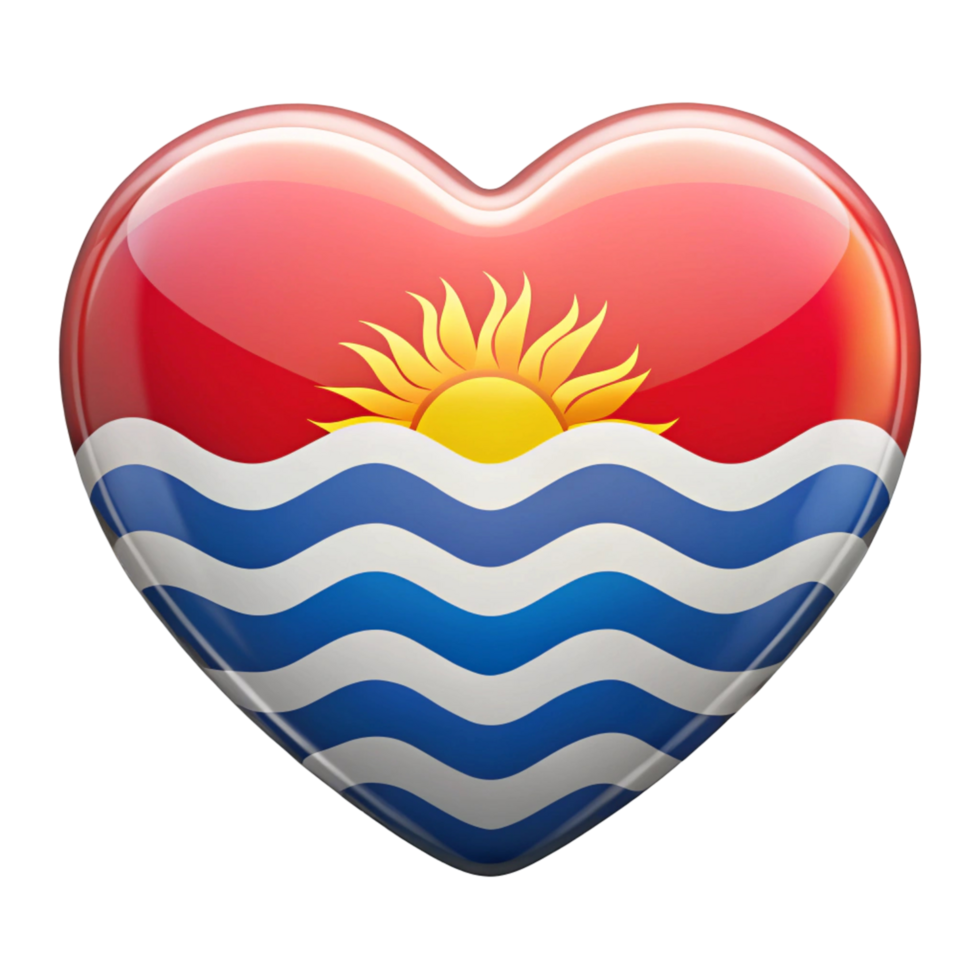 Heart Shaped Flag of Kiribati Perfect for Patriotic Displays and Celebrations png