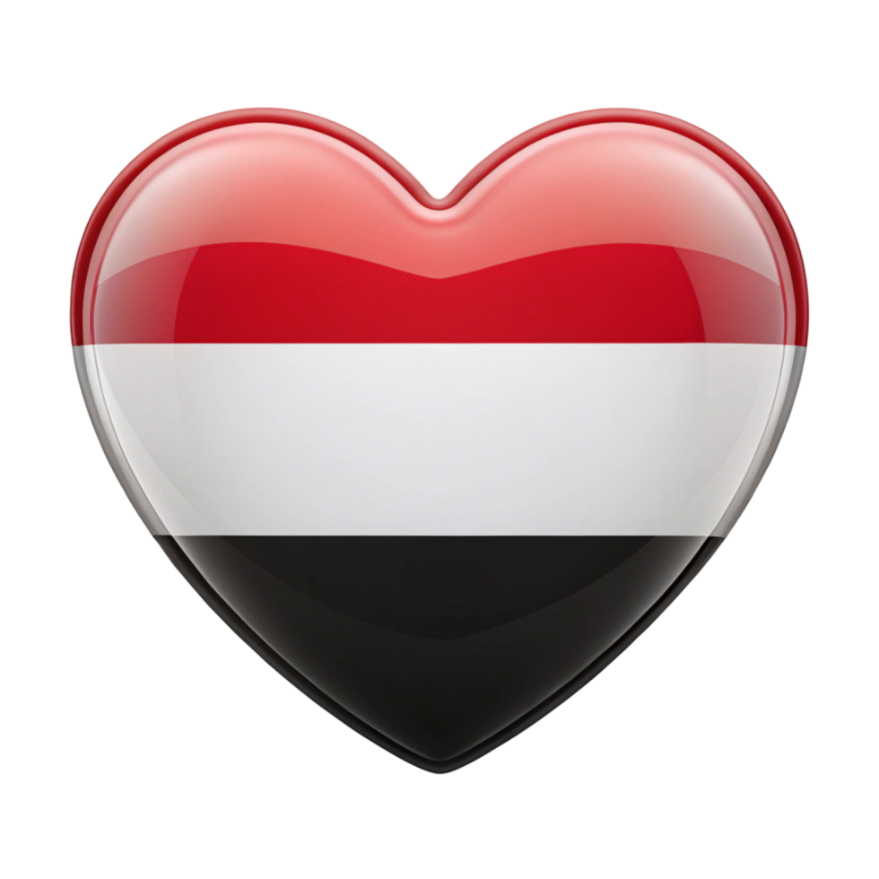 Heart Shape Design with the Flag of Yemen png