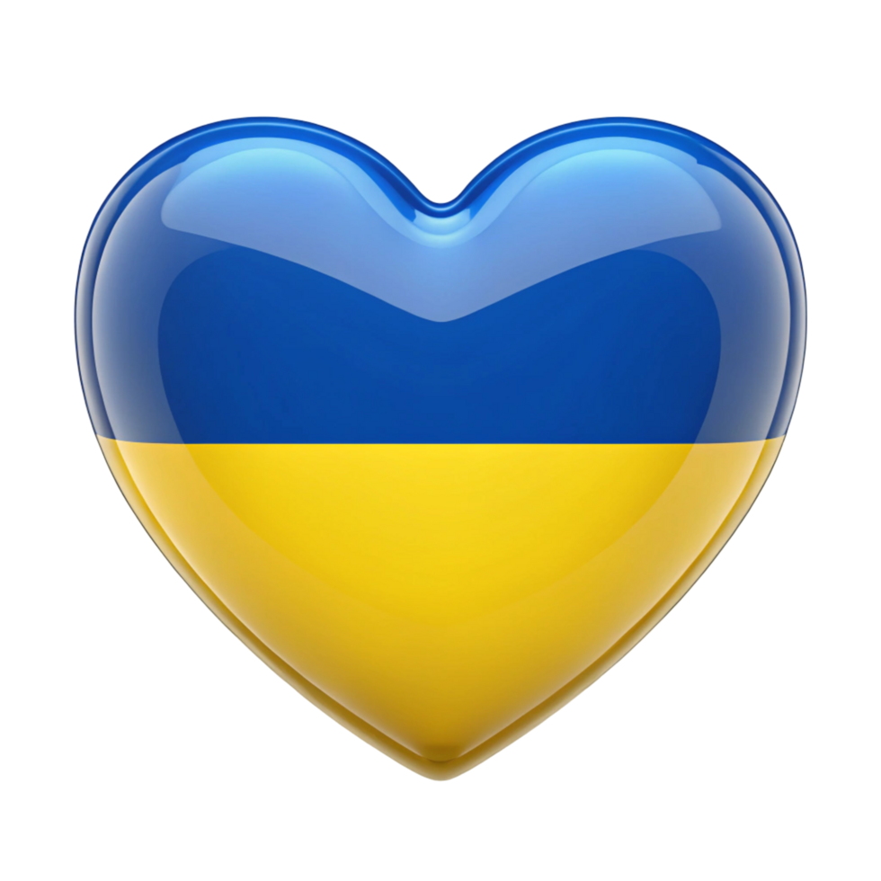 Ukraine Flag Heart Shape for Support and Solidarity png