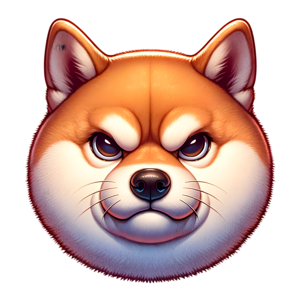 Grumpy Shiba Inu Dog Face Illustration png