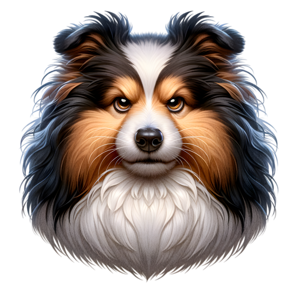 Majestic Shetland Sheepdog Portrait A Digital png