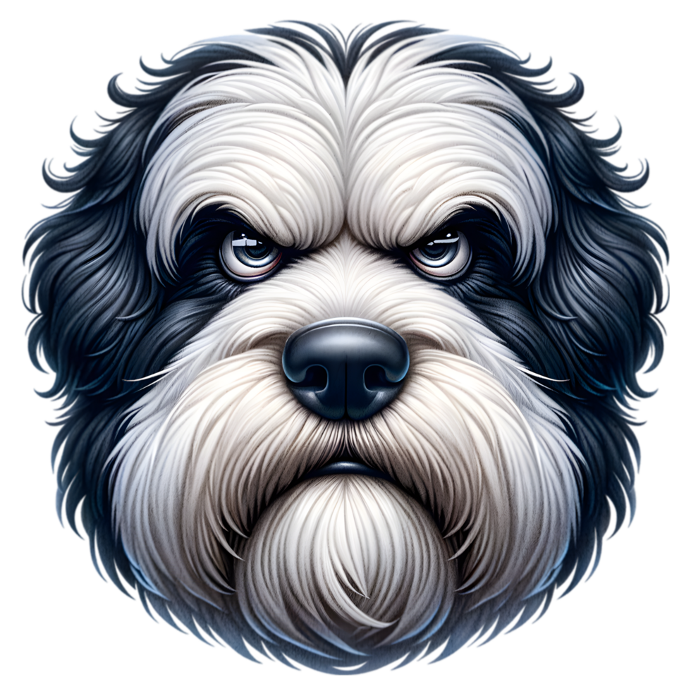 Grumpy Dog Face A Close-Up Illustration of a png