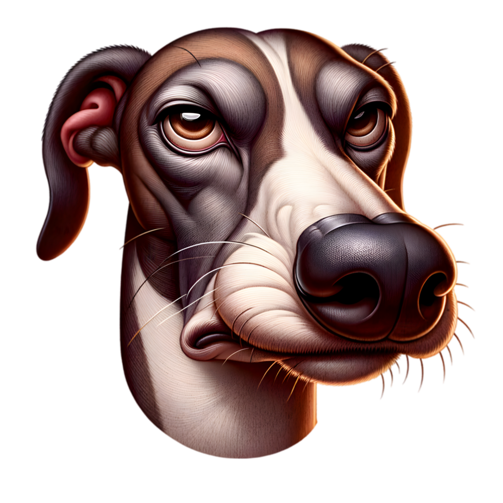 Grumpy Greyhound Portrait A Detailed Digital png