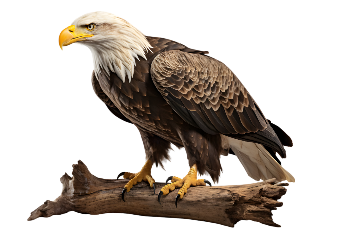 Majestic Bald Eagle Perched Transparent Background png