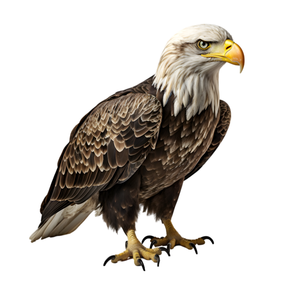 Bald Majestic Eagle Isolated on Transparent Background png