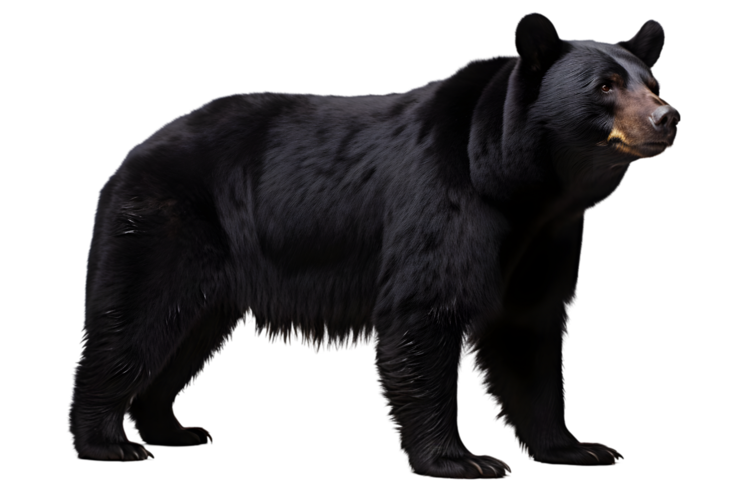 Side View Black Bear Standing Transparent Background png