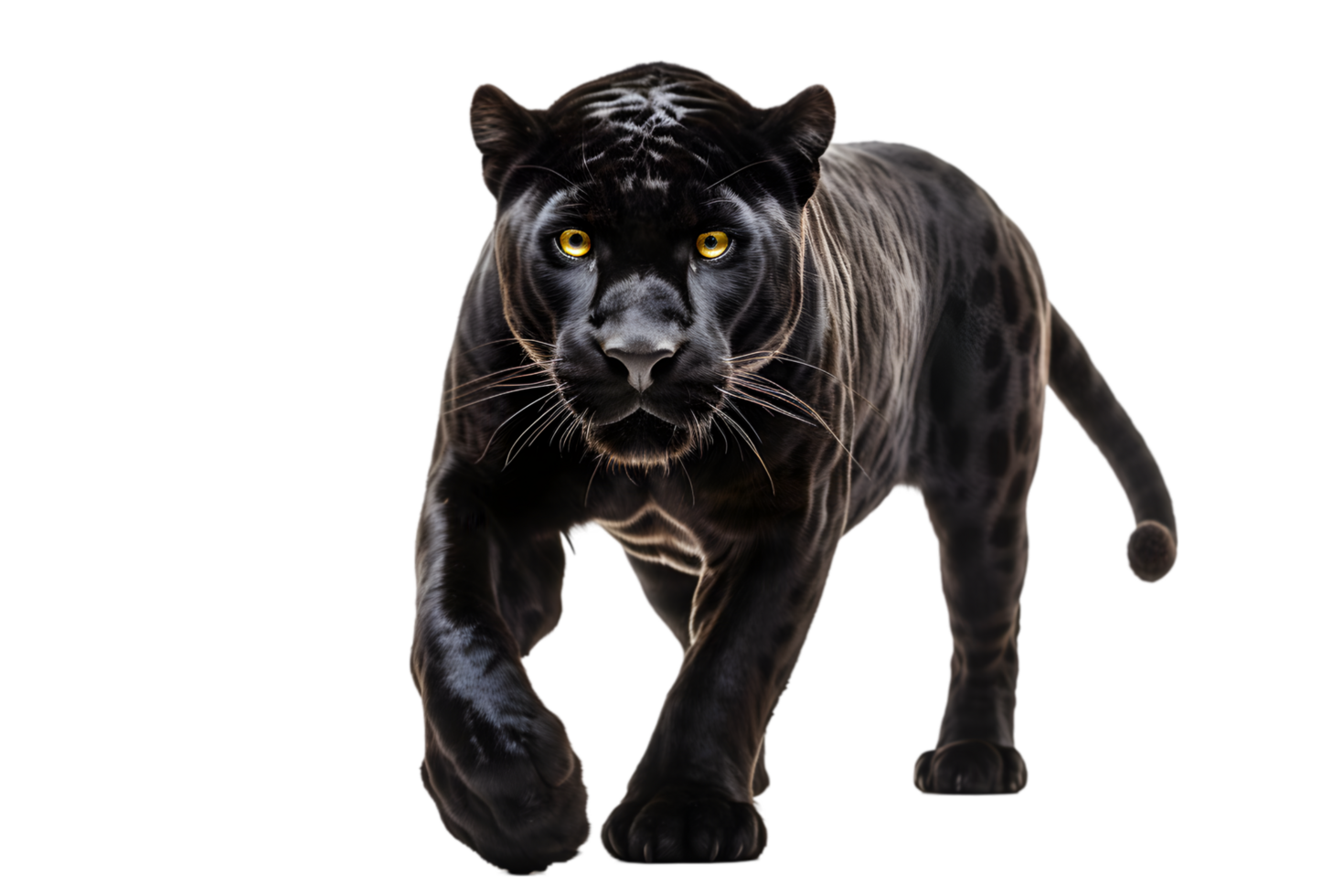 Black Panther Walking Towards the Camera Transparent Background png