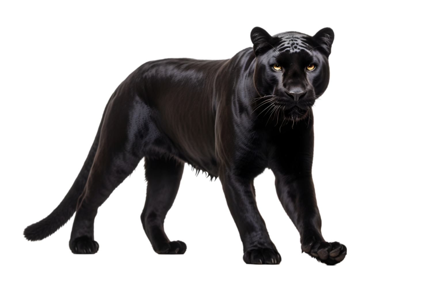Black Panther - Powerful Wild Cat on Transparent Background png