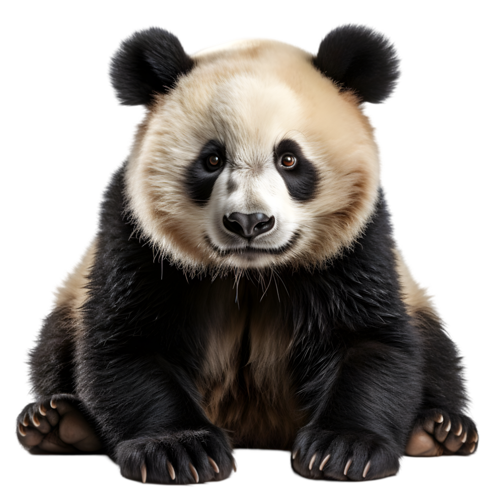 Adorable Giant Panda Cub Sitting on Transparent Background png