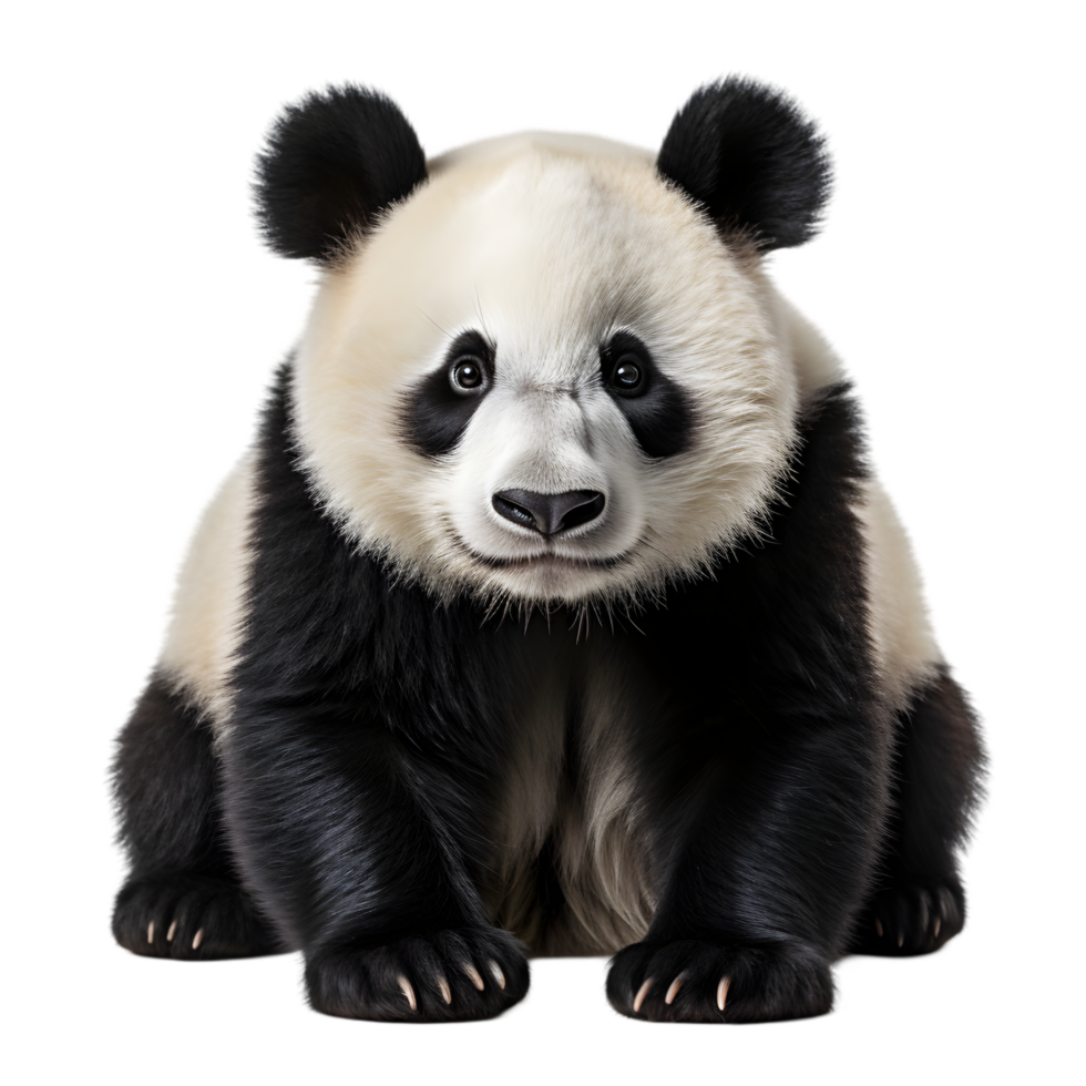 Giant Panda Cub Sitting, Isolated on Transparent Background png