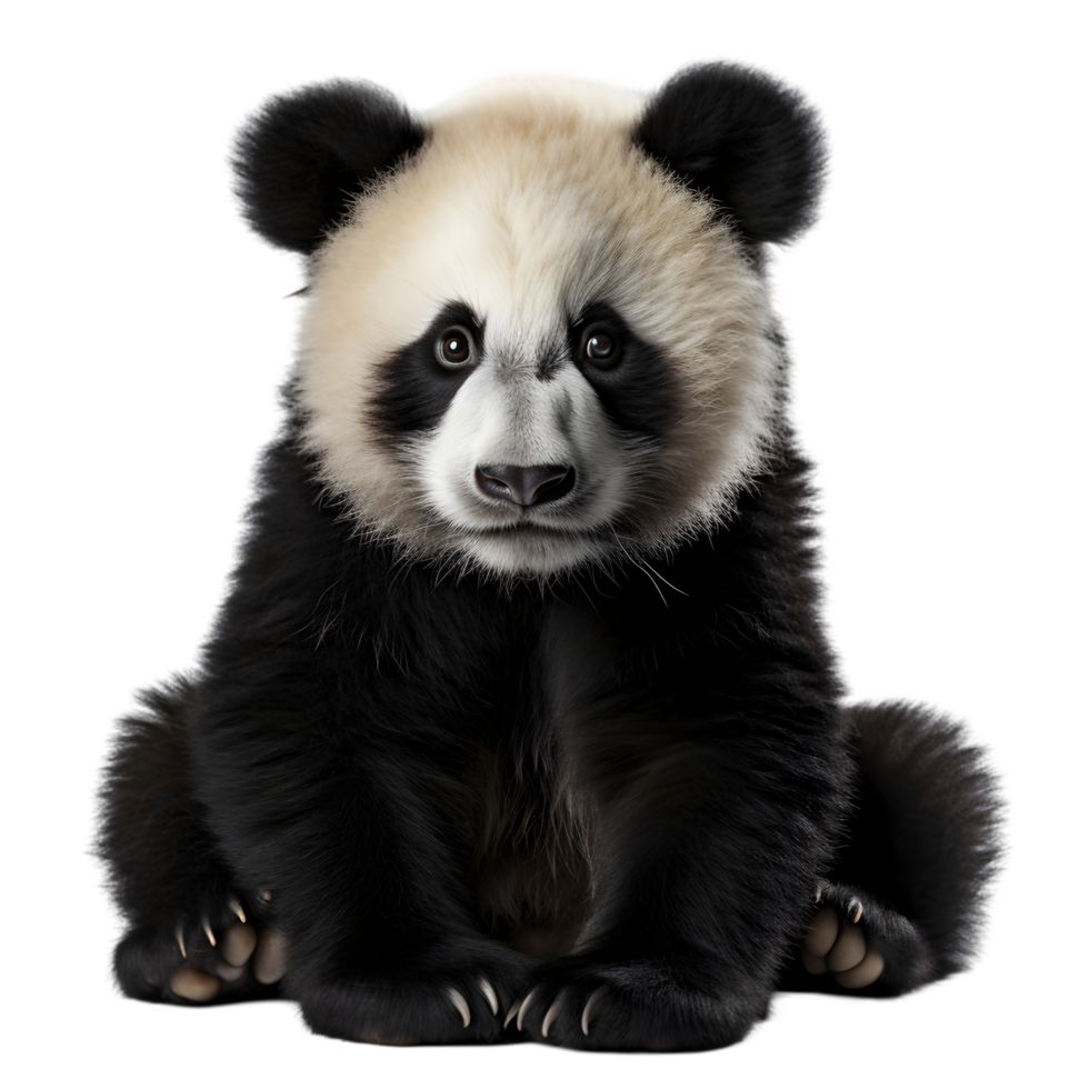 Panda Cub Sitting Transparent Background png