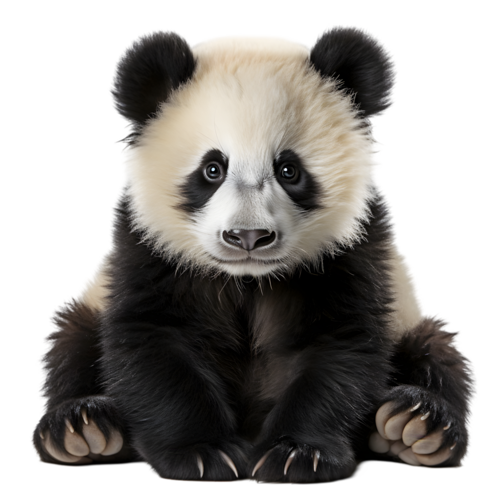 Adorable Baby Panda Cub Sitting on Transparent Background png