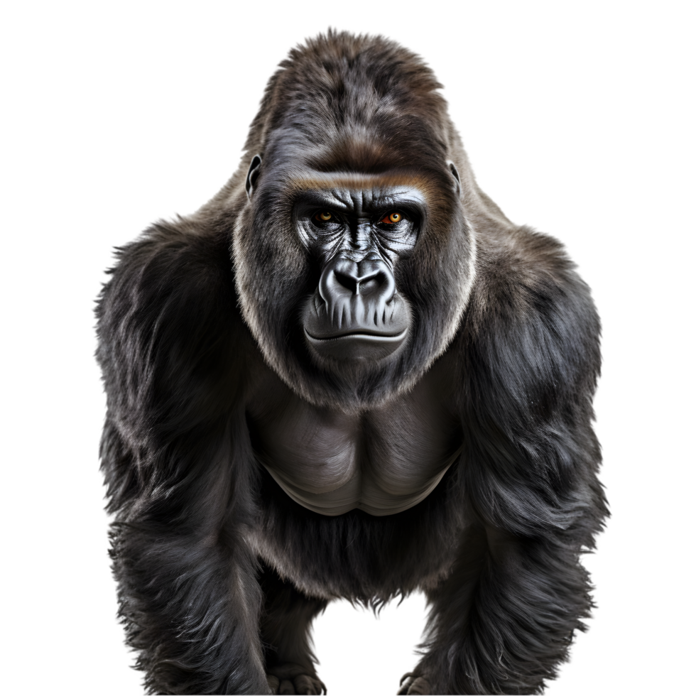 Powerful Silverback Gorilla Portrait Transparent Background png