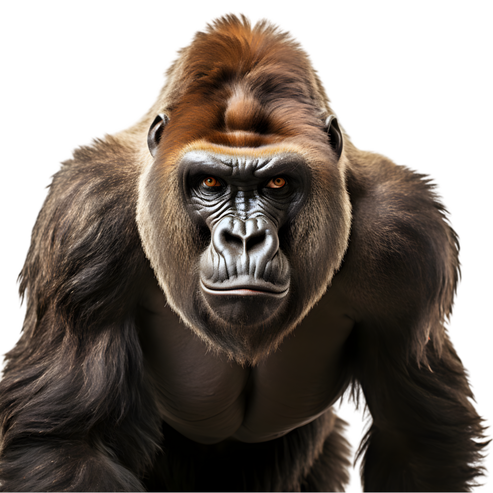 Powerful Silverback Gorilla Transparent Background png