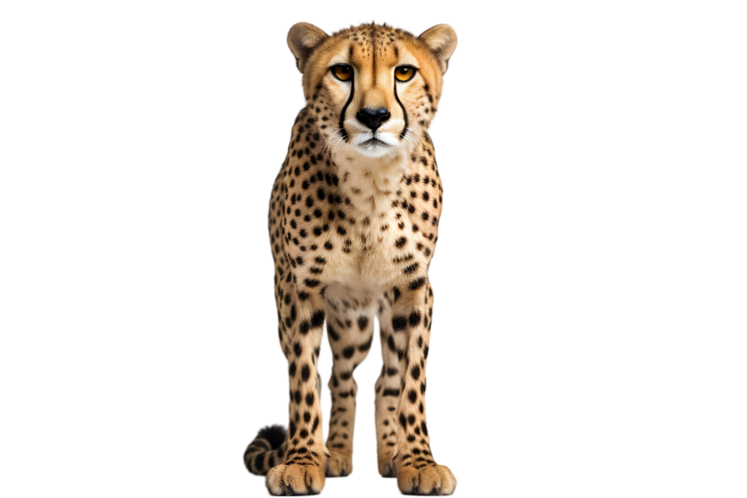 Majestic Cheetah Front View on Transparent Background png
