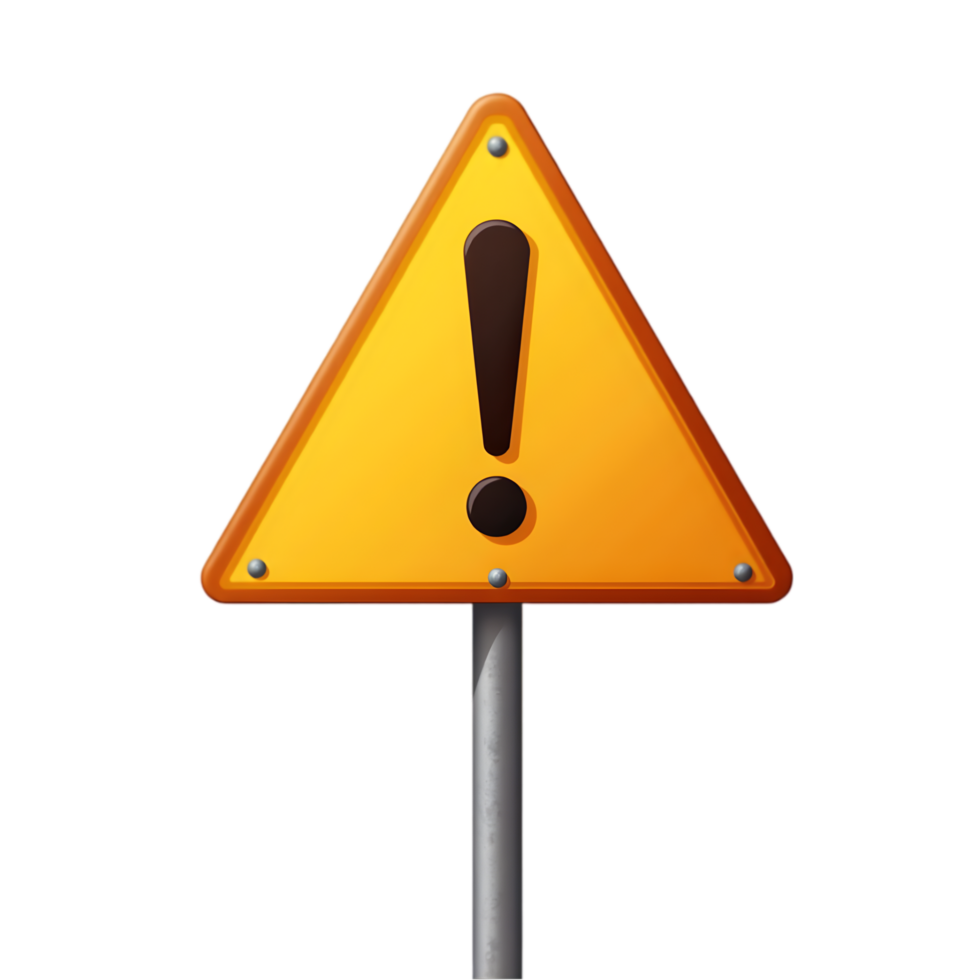 Yellow Warning Triangle Sign with Exclamation png