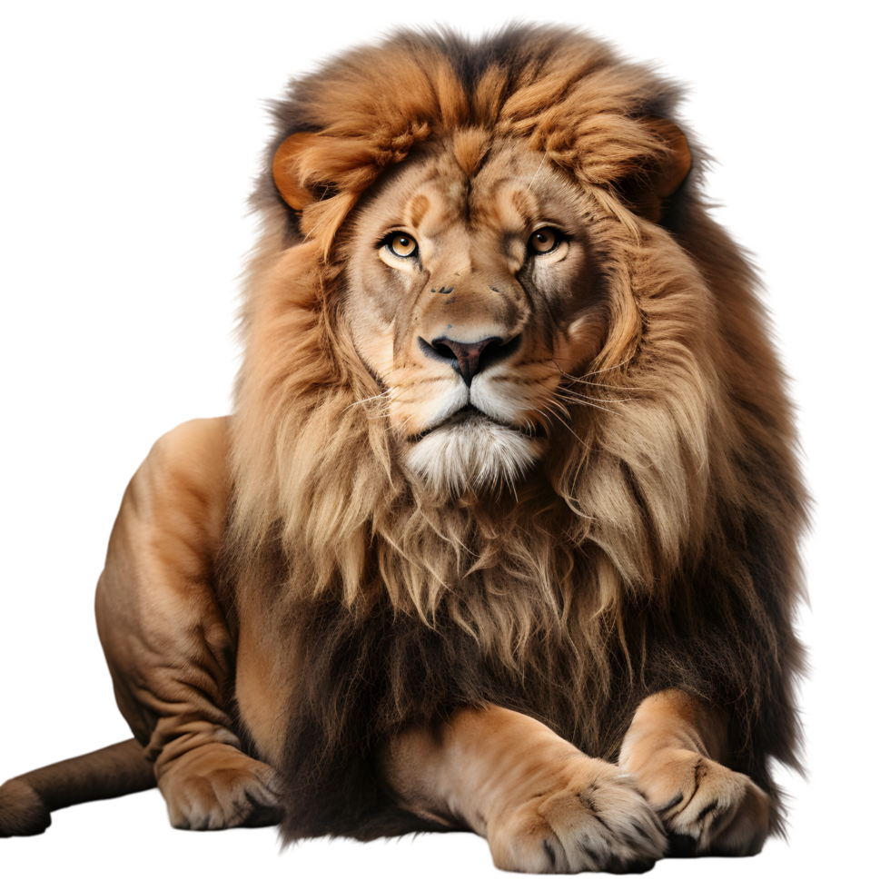 Male Lion Sitting King of the Jungle Transparent Background png