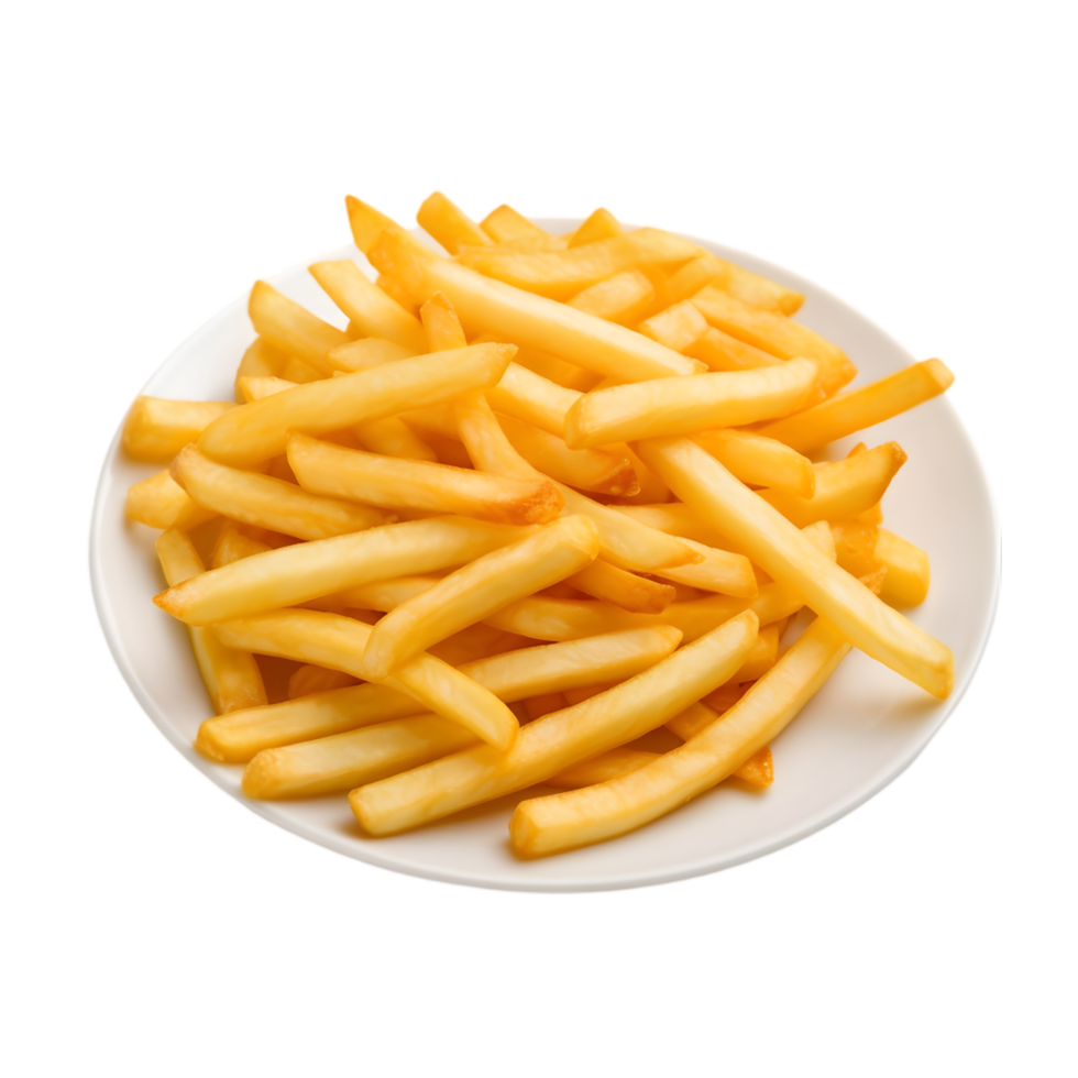 Golden French Fries on a White Plate Woman shouting through a megaphone to announce a message transparent background png
